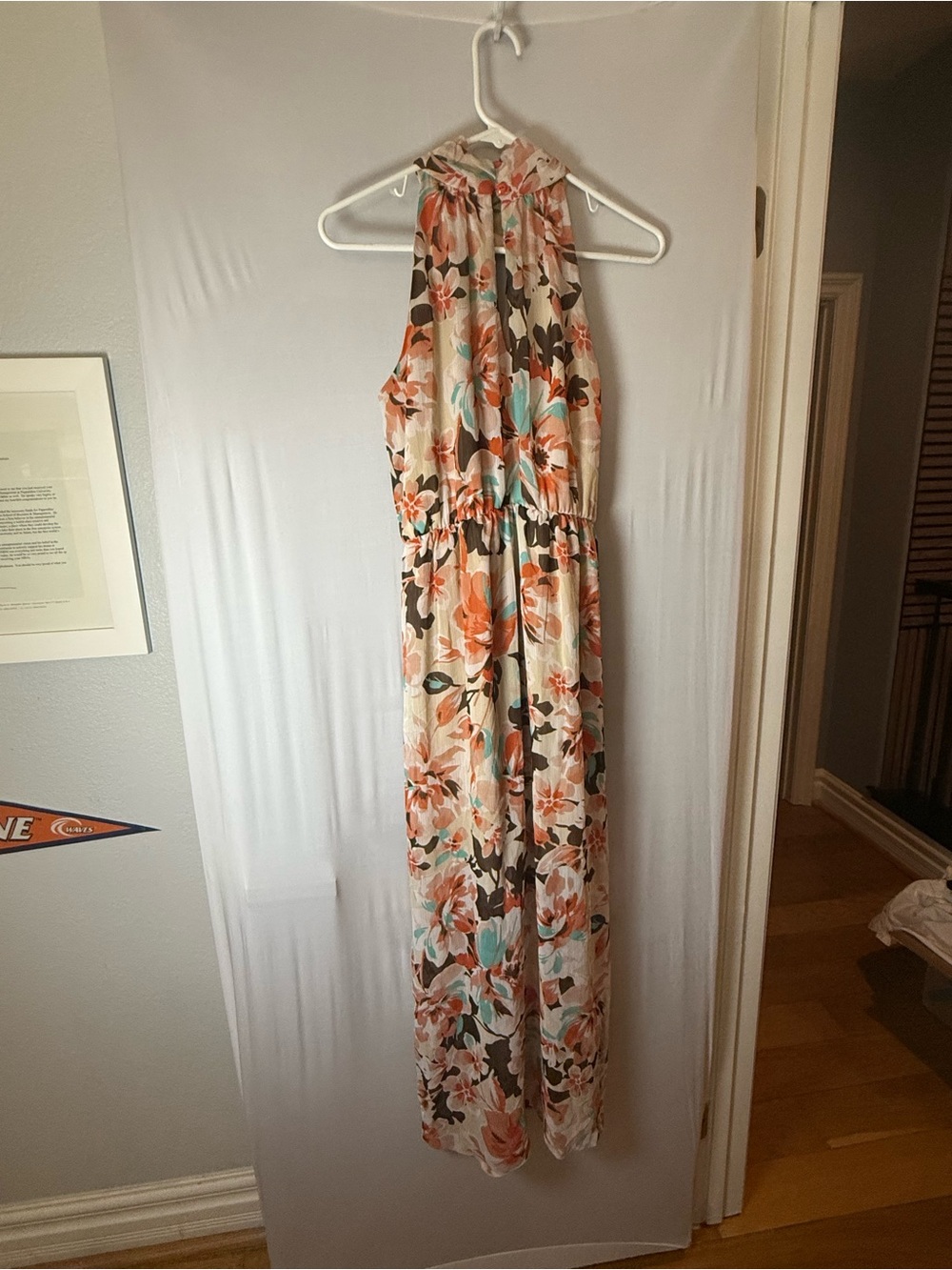 En Focus Studio Floral Halter Maxi Dress Size 8 - Picture 4 of 4